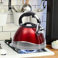 Creative Home Crescendo Whistling Tea Kettle, 3.1-Quart, Black N6
