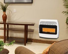 Dyna Glo IR30PTFA 30,000 BTU Liquid Propane Infrared Vent Free Thermostatic Wall Heater with blower and legs N4