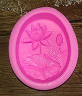 Design 364 Oval Shape Lotus Silicone Mold, 3D Fondant Mold,Soap Mold,Chocolate Mold,Cake Tool N2