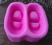 Design 474 Pair of Girls Shoes Shape Silicone Mold,Soap Mold, Cake Decoration Tool, Food Grade Material