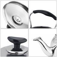 Stainless Steel Whistling Teakettle Teapot Cookware Silver Tone (4L) N5