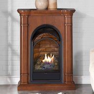 Duluth Forge Dual Fuel Vent Free Fireplace With Mantel - 15,000 BTU, T-Stat, Apple Spice Finish N2