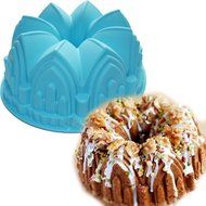 X-Haibei Large Crown Swirl Bundt Cake Pan Bread Chocolate Bakeware Silicone Mold