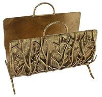 FIREPLACE ACCESSORIES - "SHERWOOD FOREST" LOG HOLDER - ITALIAN GOLD