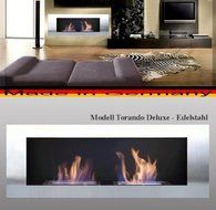Fireplaces Manufacturer Mierzwa (DF-Shopping, Germany) Bio Ethanol Fire Place Model Tornado Deluxe Silver