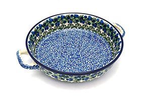 Polish Pottery Baker - Round with Handles - Large - Huckleberry