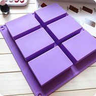 6-hole Rectangle Moulds Cake Mold Silicone Soap Mold Bakeware Mold