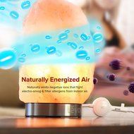 Levoit Elora Hand Carved Natural Himalayan Crystal Salt Lamp(8 to 11lbs): Stainless Steel Base, Touch Brightness... N5