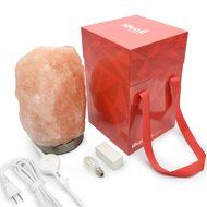 Levoit Elora Hand Carved Natural Himalayan Crystal Salt Lamp(8 to 11lbs): Stainless Steel Base, Touch Brightness... N7