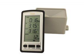 MISOL 1 set of wireless rain meter rain gauge w/ thermometer, Weather Station for indoor/outdoor temperature,... N3
