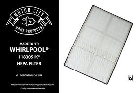 Whirlpool 1183051K AP250 AP150 Compatible HEPA Air Purifier Filter, Motor City Home Products Brand Replacement...