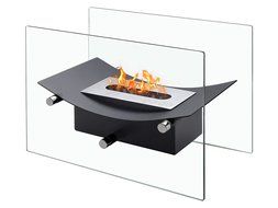 Verona - Ventless Tabletop Bio Ethanol Fireplace, Portable Fireplace (Black) N2