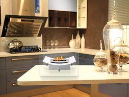 Verona - Ventless Tabletop Bio Ethanol Fireplace, Portable Fireplace (Black) N4