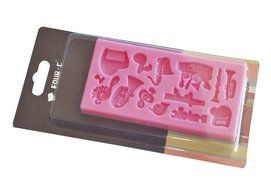 FOUR-C Silicone Cup Cake Mold Musical Instruments Sugarpaste Mould Color Pink N2