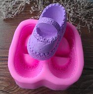 Design 474 Pair of Girls Shoes Shape Silicone Mold,Soap Mold, Cake Decoration Tool, Food Grade Material N3