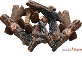 Moda Flame 18 PC Ceramic Fireplace Wood Log Set