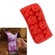 &quot;Skull Human Skeleton Shape Silicone Ice Cube Freeze Mold&quot; shopping N4