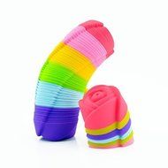 Cyqun(TM) 12 Pcs Silicone Rose Shape Cake Molds (Random Color) N3