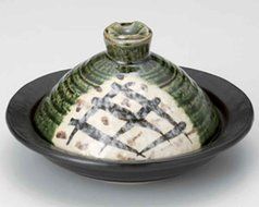 Oribe for 1-2 persons 7.3inch Donabe Japanese Hot pot Green Ceramic Made in Japan N2