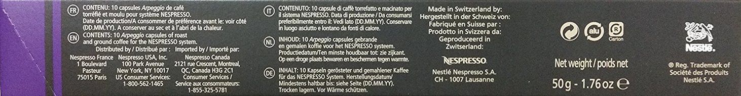 50 NESPRESSO COFFEE CAPSULES (10 x VOLLUTO, 10 x ROMA, 10 x COSI, 10 x VIVALTO LUNGO, 10 x ARPEGGIO) N2