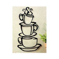 Adorox Coffee House Cafe Cup Java Silhouette Metal Wall Art (Black (1 Pack)) N3