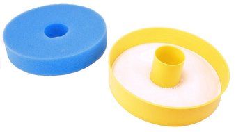 First4spares Dyson Compatible Washable Round Pre Motor Side Filter to fit DC07 Vacuum Cleaners (Yellow / Blue) N2
