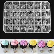 24pcs Icing Piping Nozzles Pastry Tips Cake Bakery Sugarcraft Decor Tool Set