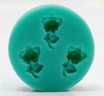 Silicone Round Shaped Candy and Cake Mold Tiny Teal Rose N3