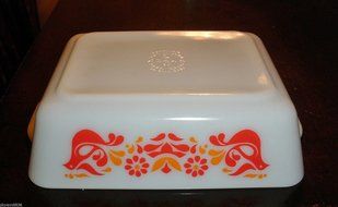 Vintage Pyrex "Friendship" (1.5 qt) Refrigerator Casserole Baking Dish (#503) N3