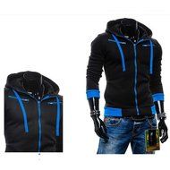 Yaheeda Men's Long Sleeve Full-zip Hooded Casual Jersey Sweatshirt Pullover Shirt N2