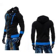 Yaheeda Men's Long Sleeve Full-zip Hooded Casual Jersey Sweatshirt Pullover Shirt N3