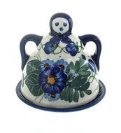 Polish Pottery Forget Me Not Small Cheese Lady