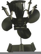 4-Blade Heat Powered Stove Fan for Wood / Log Burner/Fireplace - Eco Friendly(Black)