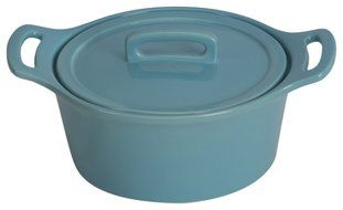 Omniware 1170333 Casserole with Lid Round, 6.75&quot; Diameter, Turquoise