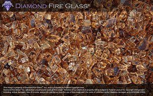 Fire Pit Fireplace Diamond Fire Glass - 1 Pound Bag - Auburn Crystal