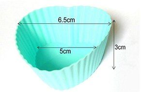 10 Pcs Heart Shaped Pentagram Circle Silicon Mold Chocolate Mold Cake Mold Random Color (Heart Shaped)