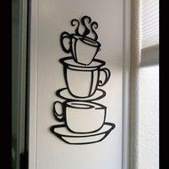Adorox Coffee House Cafe Cup Java Silhouette Metal Wall Art (Black (1 Pack)) N4