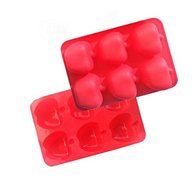 Silicone Cake Mold Red Apple Shape Jelly Pudding Mold 6 Cups Handwork Soap Dies Cake Tools