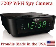 720p HD WIFI Alarm Clock Radio Spy Camera Wireless IP P2P Covert Hidden Nanny Camera Spy Gadget