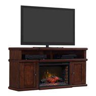 Probus Dark Cherry Electric Fireplace Media Console N2