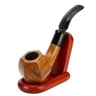 Scotte(TM) new green sandalwood tobacco pipe 9mm filter smoking pipe with (stand+scraper+filter element+pouch+... N4