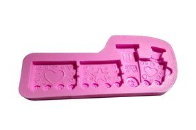 Wocuz MK585 Silicone Mini-train Shape Fondant Mold Candy Making Mold Cake Decoration Gum Mould