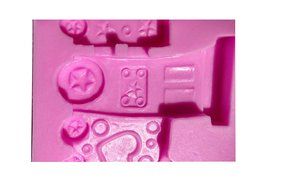 Wocuz MK585 Silicone Mini-train Shape Fondant Mold Candy Making Mold Cake Decoration Gum Mould N2