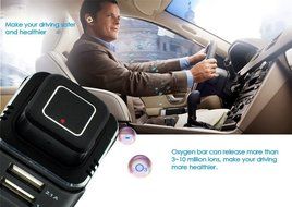 ATD Multifunction Dual USB Charger Wireless Bluetooth Headphones Car Oxygen Bar Anion Air Purification Humidifier... N2