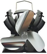 12.5cm Mini Heat Powered Stove Fan For Small Space Wood / Log Burner/Fireplace - Eco Friendly(Black)