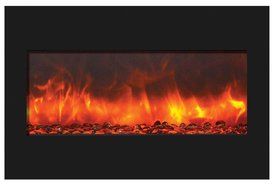 Amantii ZECL-26-2923-BG Zero Clearance Series Built-In Electric Fireplace with Ice Media Kit, 26 Inch