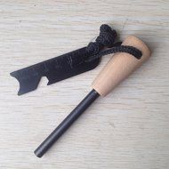 Fire Starter, Geekercity&reg; Traditional Bushcraft Survival Flint Fire Starter Ferrocerium Rod Kit with Drilled Wooden... N3