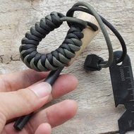 Fire Starter, Geekercity&reg; Traditional Bushcraft Survival Flint Fire Starter Ferrocerium Rod Kit with Drilled Wooden... N4