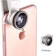 3 In 1 Universal Phone Camera Lens Kit with 0.4X Super Wide Angle Lens, 180 Degree Fish Eye Lens and 10X Macro... N9