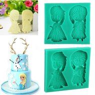 3D Silicone Frozen Fondant Mold Cake DIY Decorating Baking Chocolate Mould (Elsa &amp; Anna Princess) by Preciastore